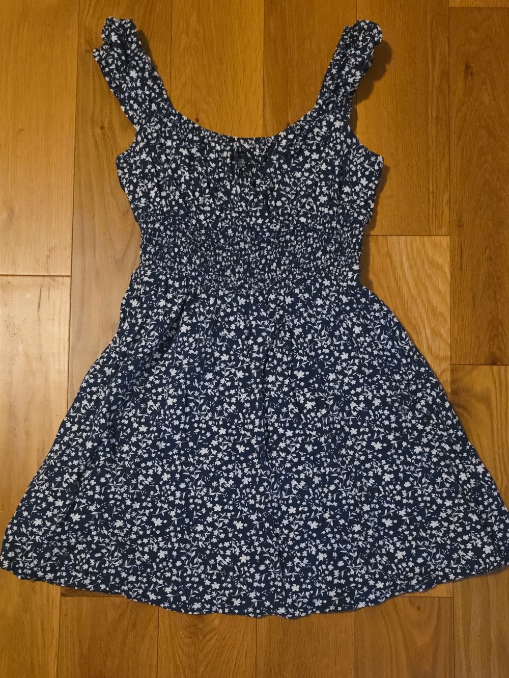 Old Navy Navy Blue and White Floral Sundress